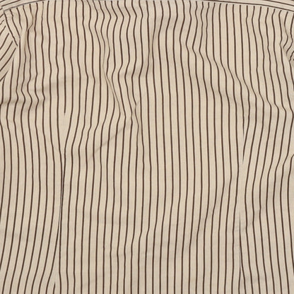 Topman Mens Brown Striped   Button-Up Size S