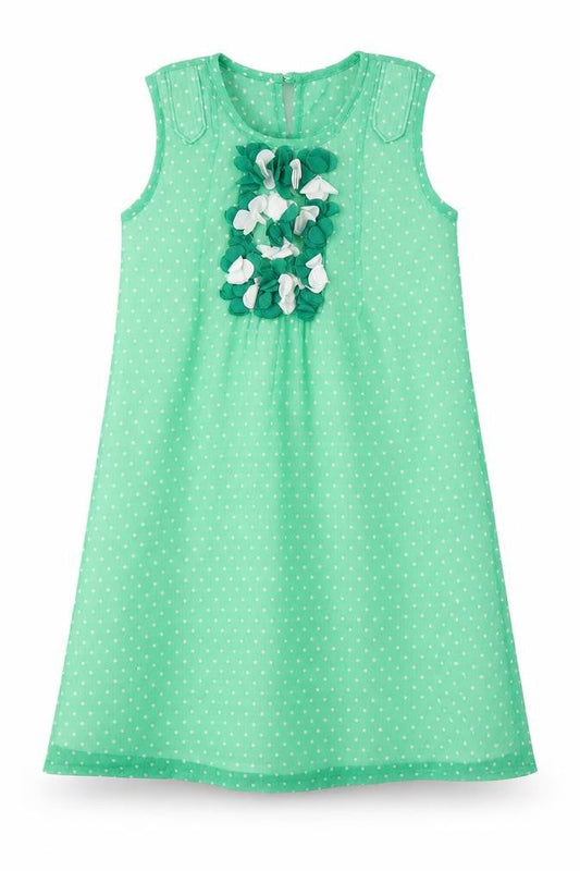 Beetlejuice London Girls Green Polka Dot  A-Line  Size 7 Years