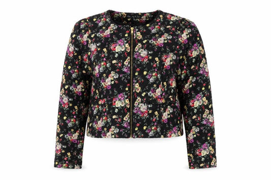 Miss Selfridge Womens Black Floral  Parka Coat Size 14