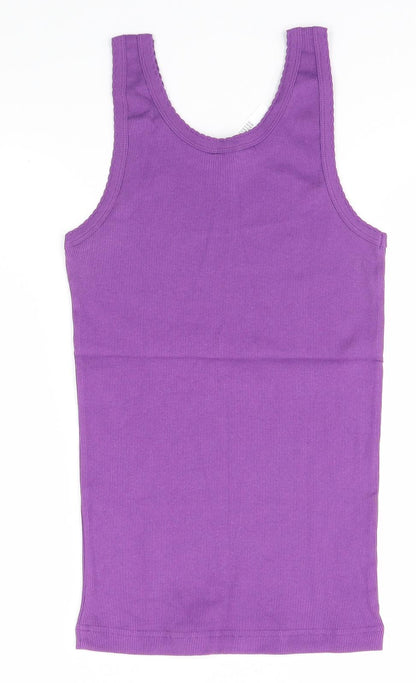Preloved Petite Fleur Womens Purple Striped  Basic Tank Size 12 - Back