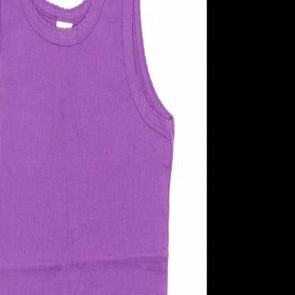 Preloved Petite Fleur Womens Purple Striped  Basic Tank Size 12 - Detail