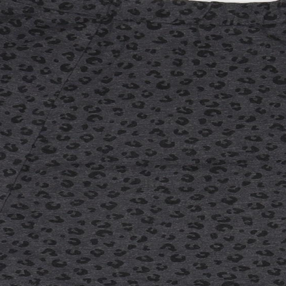 H&M Girls Grey Animal Print  Skater Skirt Size 9-10 Years