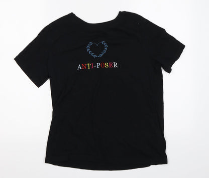 Pull&Bear Womens Black   Basic T-Shirt Size S