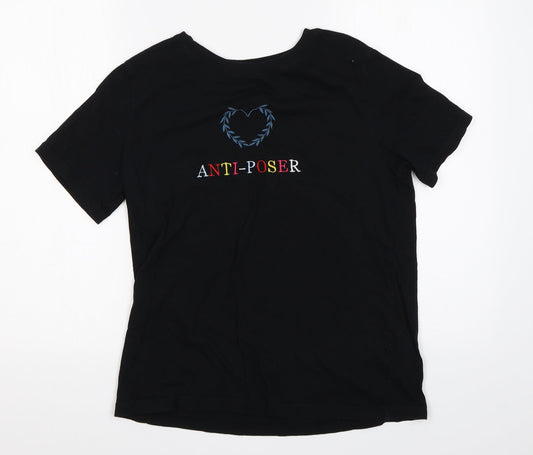 PULL & BEAR Womens Black   Basic T-Shirt Size S