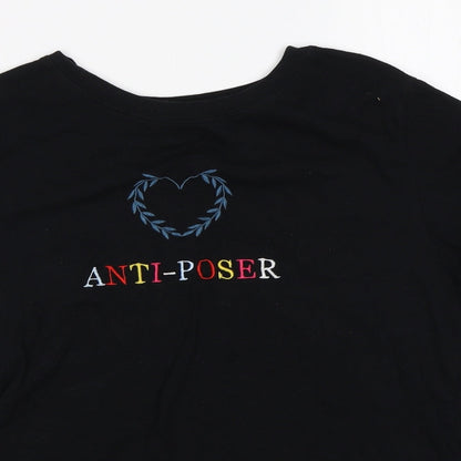 Pull&Bear Womens Black   Basic T-Shirt Size S