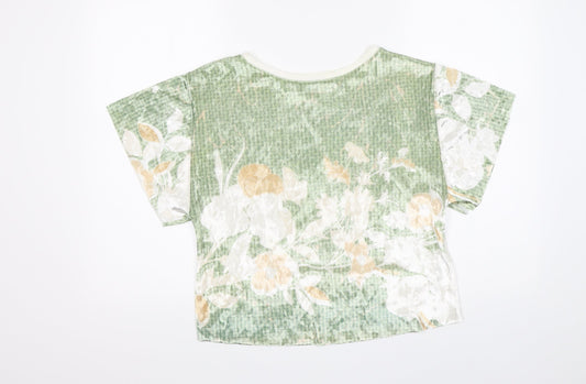 Zara Womens Multicoloured Floral  Basic T-Shirt Size S