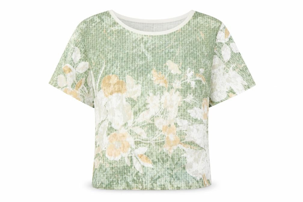 Zara Womens Multicoloured Floral  Basic T-Shirt Size S