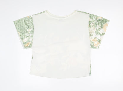 Zara Womens Multicoloured Floral  Basic T-Shirt Size S