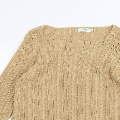 TRU Womens Brown   Pullover Jumper Size S