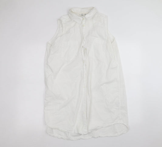 H&M Womens White   Basic Button-Up Size 18