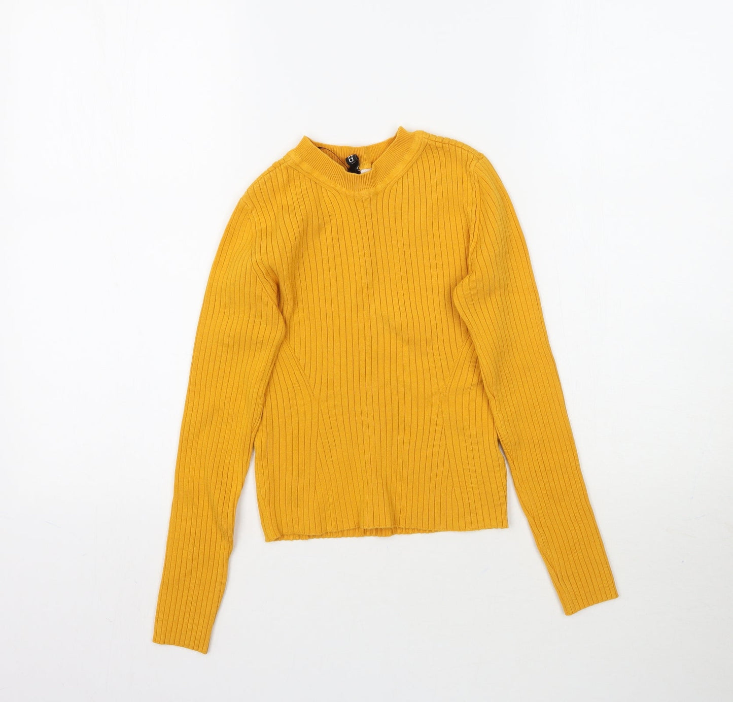 H&M Womens Yellow  Knit Pullover Jumper Size XS