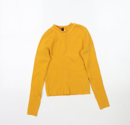 H&M Womens Yellow  Knit Pullover Jumper Size XS