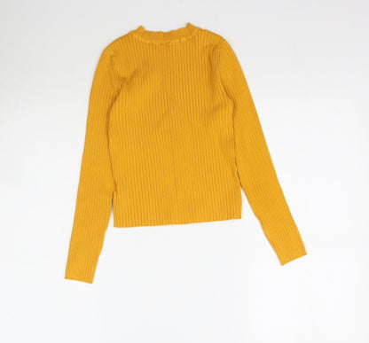 H&M Womens Yellow  Knit Pullover Jumper Size XS