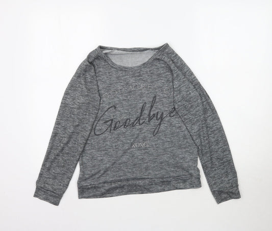 XOXO Womens Grey   Basic T-Shirt Size M  - Goodbye