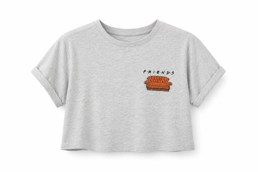 Primark Womens Grey   Cropped T-Shirt Size 2XS  - Friends