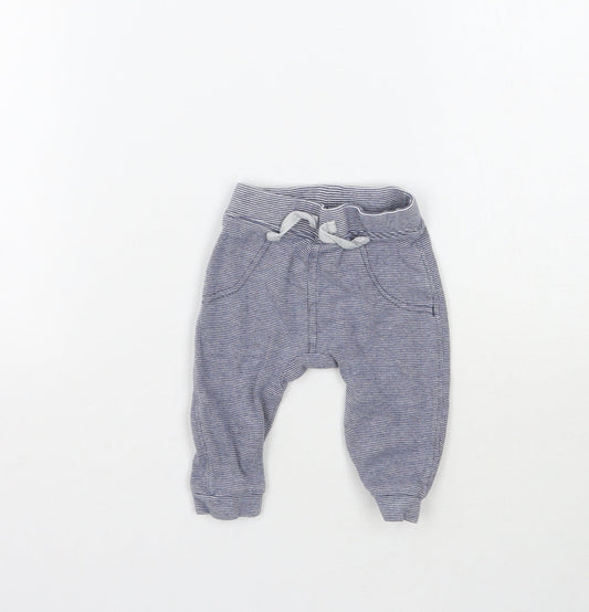 George Baby Blue Striped  Jogger Trousers Size 3-6 Months