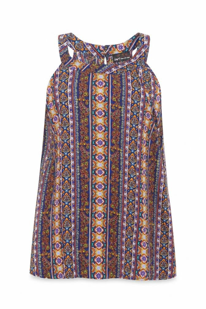 Jones New York Womens Blue Geometric  Basic Blouse Size S