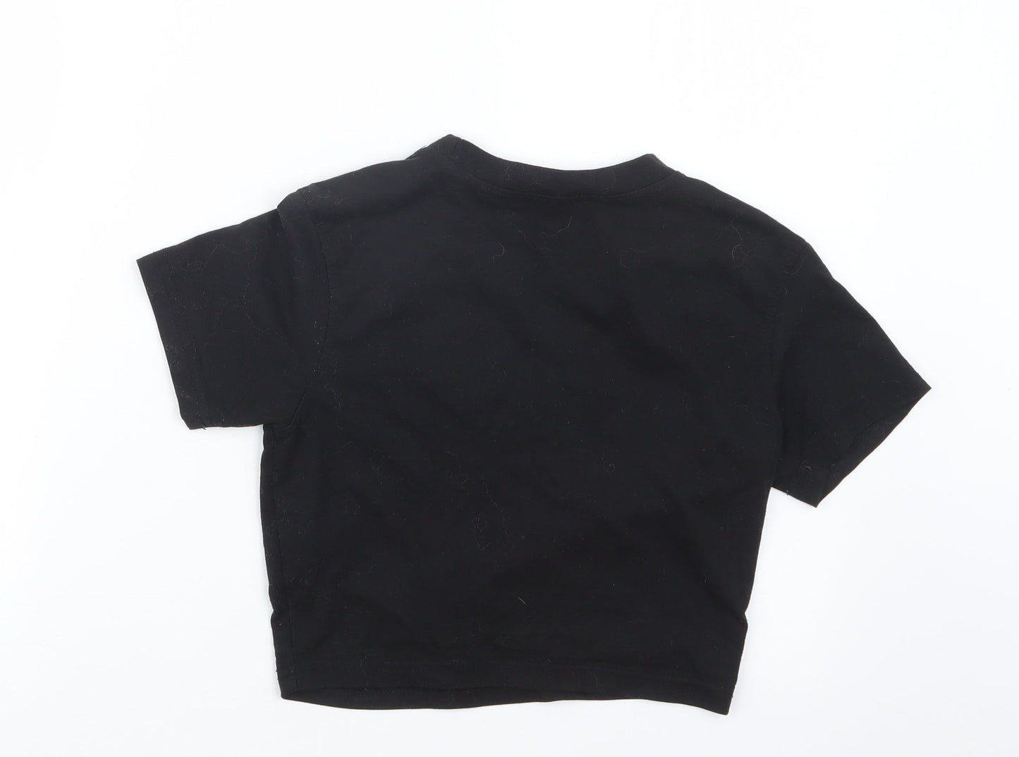 Missguided Womens Black   Cropped T-Shirt Size 8