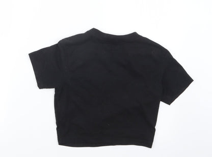 Preloved Missguided Womens Black   Cropped T-Shirt Size 8 - Back