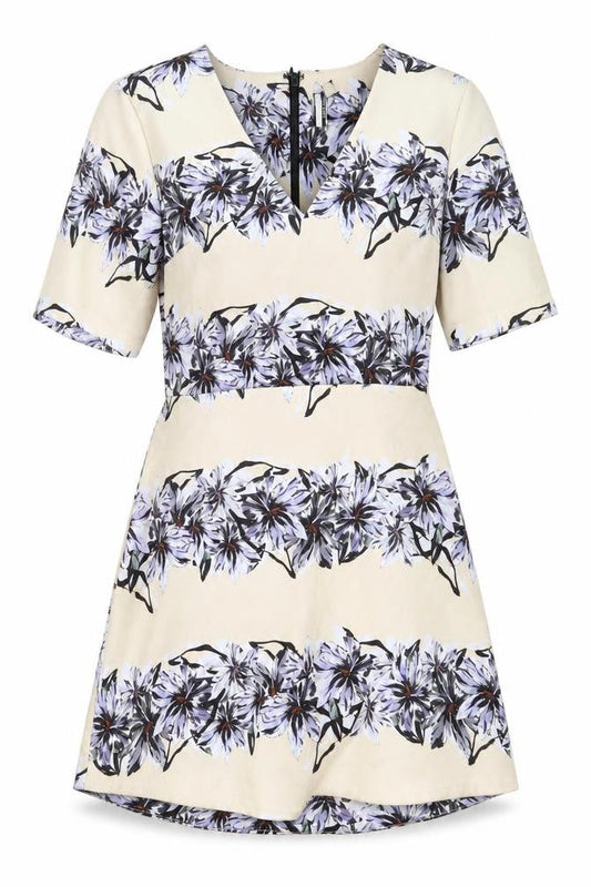 Topshop Womens Beige Floral  A-Line  Size 8