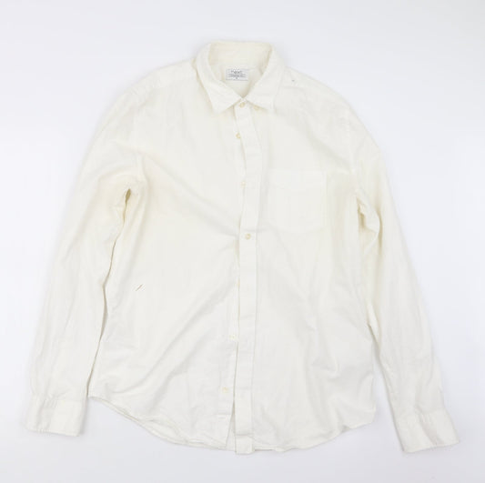 NEXT Mens Ivory    Button-Up Size M