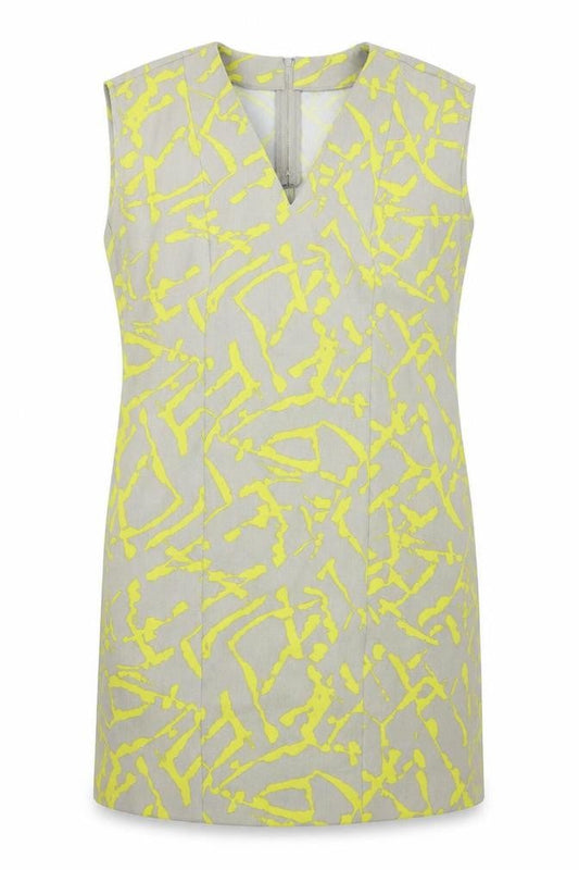 Warehouse Womens Grey Geometric  T-Shirt Dress  Size 8