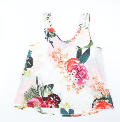 Preloved H&M Womens Pink Floral  Basic Blouse Size M - Front
