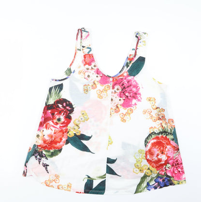 Preloved H&M Womens Pink Floral  Basic Blouse Size M - Back