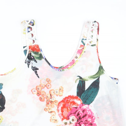 Preloved H&M Womens Pink Floral  Basic Blouse Size M - Detail
