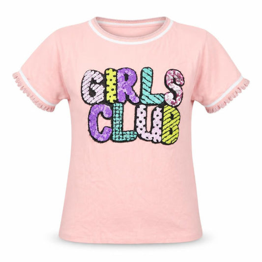 Emma & Ashely Girls Pink   Basic T-Shirt Size M  - Girls Club