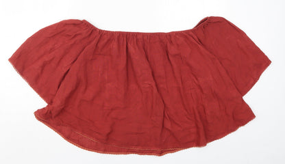 Boohoo Womens Red   Basic Blouse Size 12