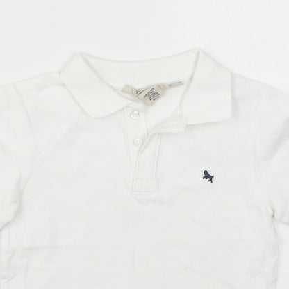 Preloved H&M Boys White   Basic Polo Size 7-8 Years - Detail