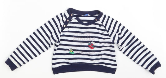 Mayoral Girls Blue Striped  Pullover Sweatshirt Size 5 Years
