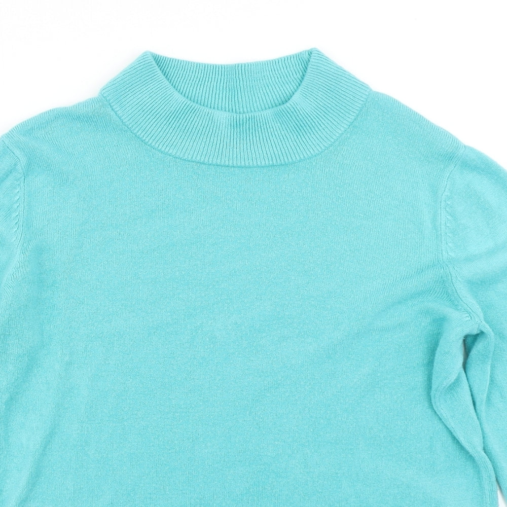 BM Colelction Womens Blue  Knit Pullover Jumper Size S