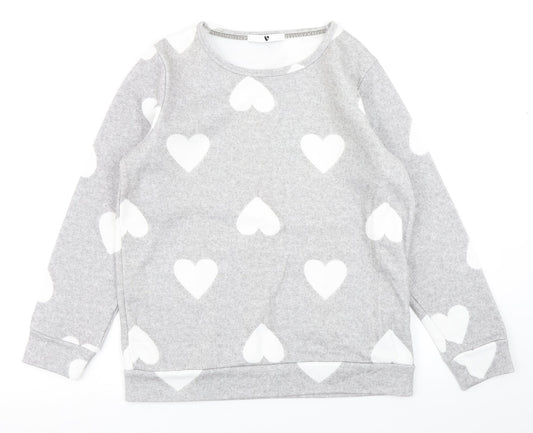 V by Very Womens Grey Polka Dot  Pullover Sweatshirt Size 8  - Loungewear