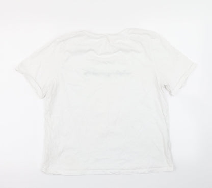 Preloved H&M Womens White   Basic T-Shirt Size M - Back