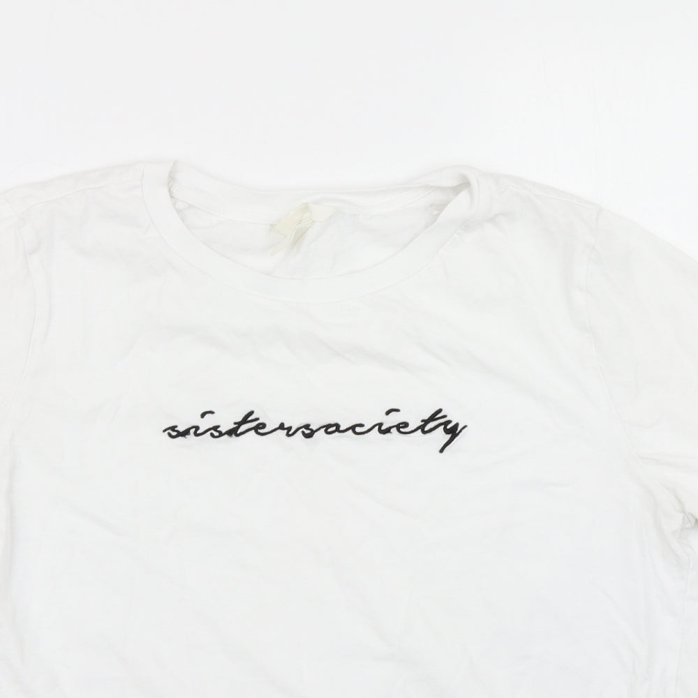 H&M Womens White   Basic T-Shirt Size M