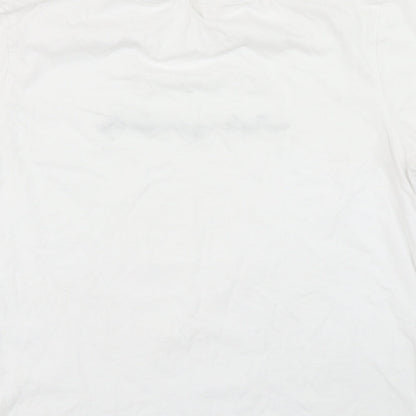 Preloved H&M Womens White   Basic T-Shirt Size M - Label