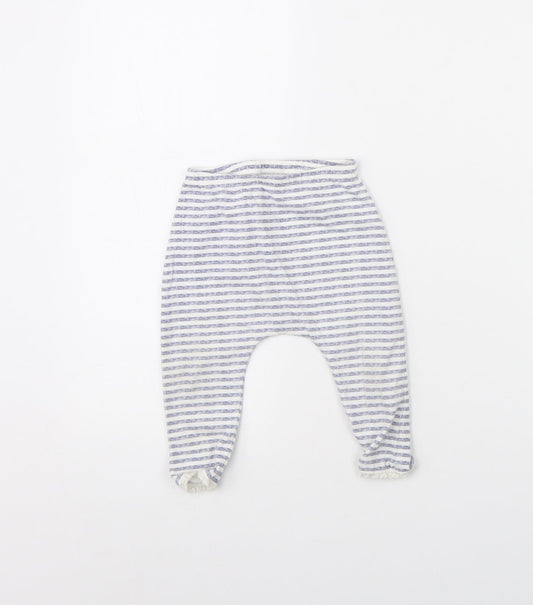 NEXT Girls Blue Striped  Capri Leggings Size 9 Months