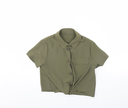 Preloved Primark Girls Green   Basic Button-Up Size 9 Years - Front