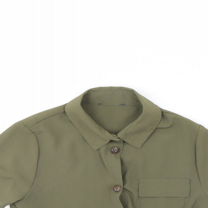 Preloved Primark Girls Green   Basic Button-Up Size 9 Years - Detail