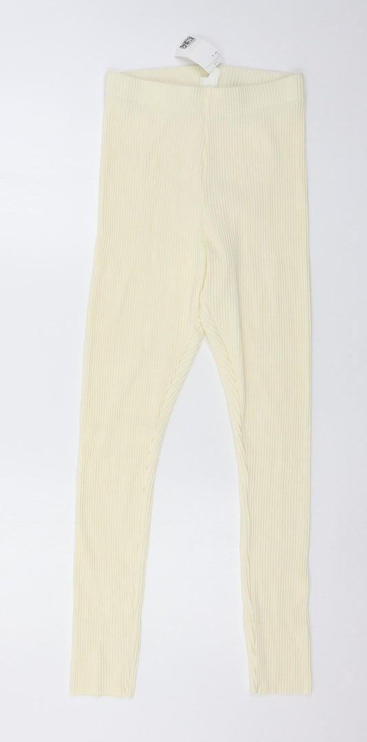 H&M Womens Ivory  Knit Jogger Leggings Size S L26 in