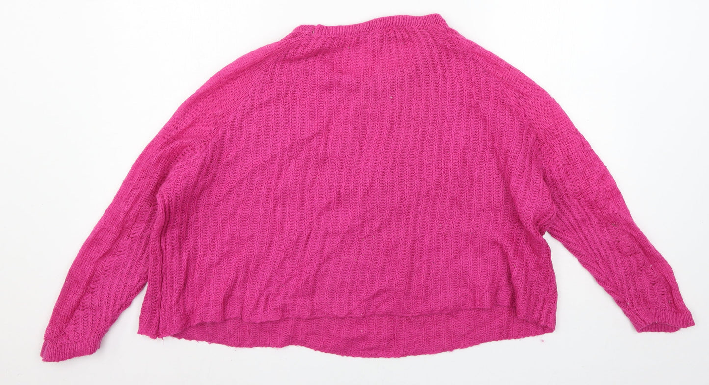 New Look Womens Pink  Knit Pullover Jumper Size 10