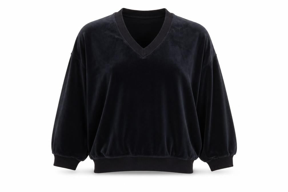 H&M Womens Blue  Velour Pullover Sweatshirt Size M