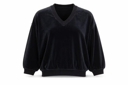 H&M Womens Blue  Velour Pullover Sweatshirt Size M