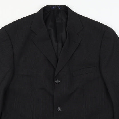 River Island Mens Black Striped  Jacket Suit Jacket Size L
