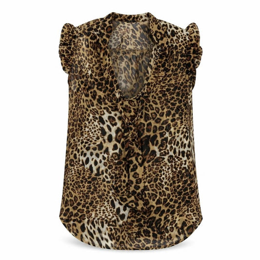 Atmosphere Womens Brown Animal Print  Basic Blouse Size 8