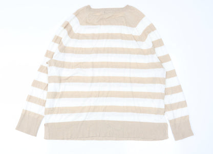 M&Co Womens Multicoloured Striped  Pullover Jumper Size 16