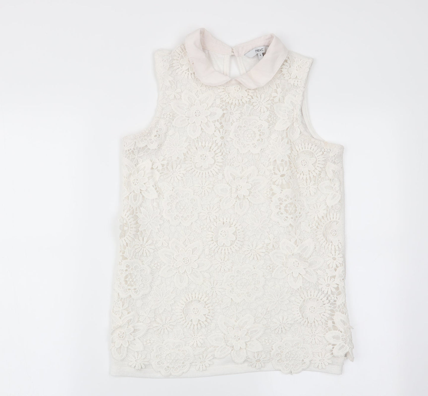 NEXT Womens White Floral  Basic Tank Size 8