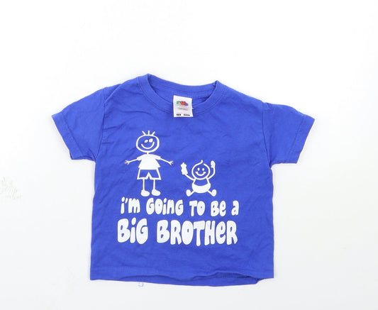 Fruit of the Loom Baby Blue   Basic T-Shirt Size 12 Months  - big brother